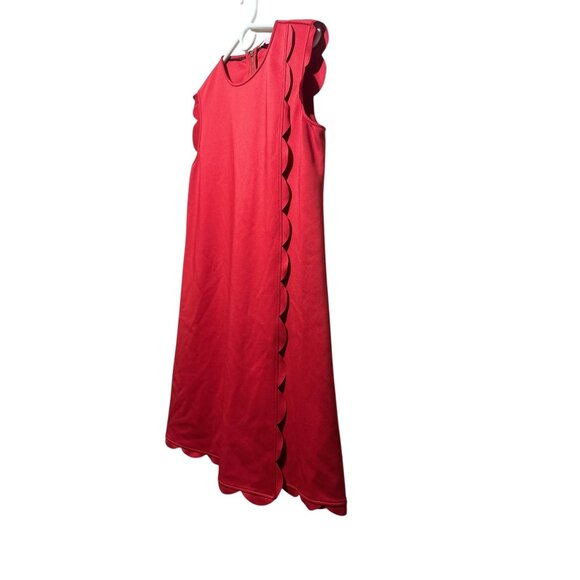Ted Baker Jasmint Scallop Overlay Dress Womens 3 Size 8 Red Knee Length Classic - Picture 14 of 16
